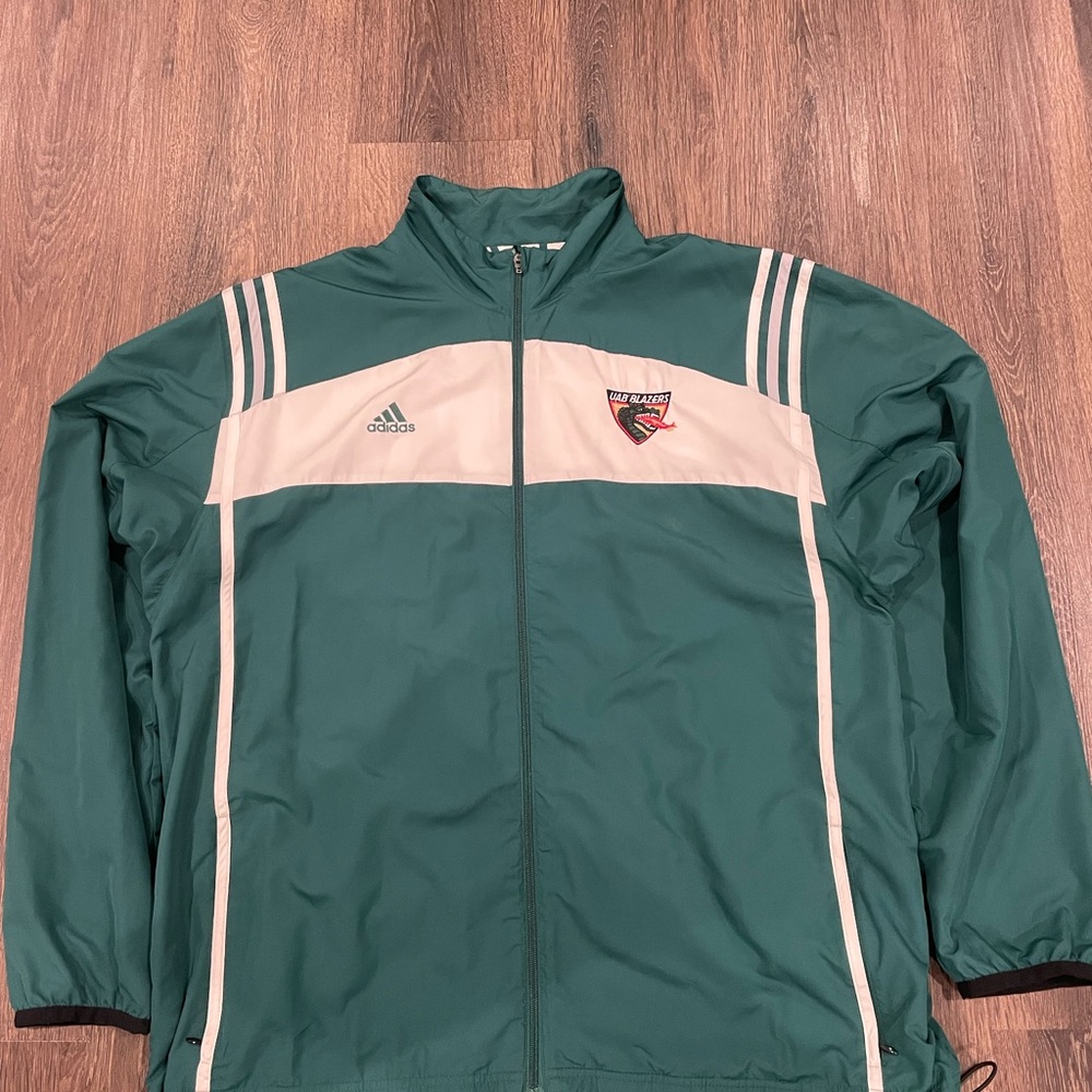 UAB Adidas Green and White Men's Jacket